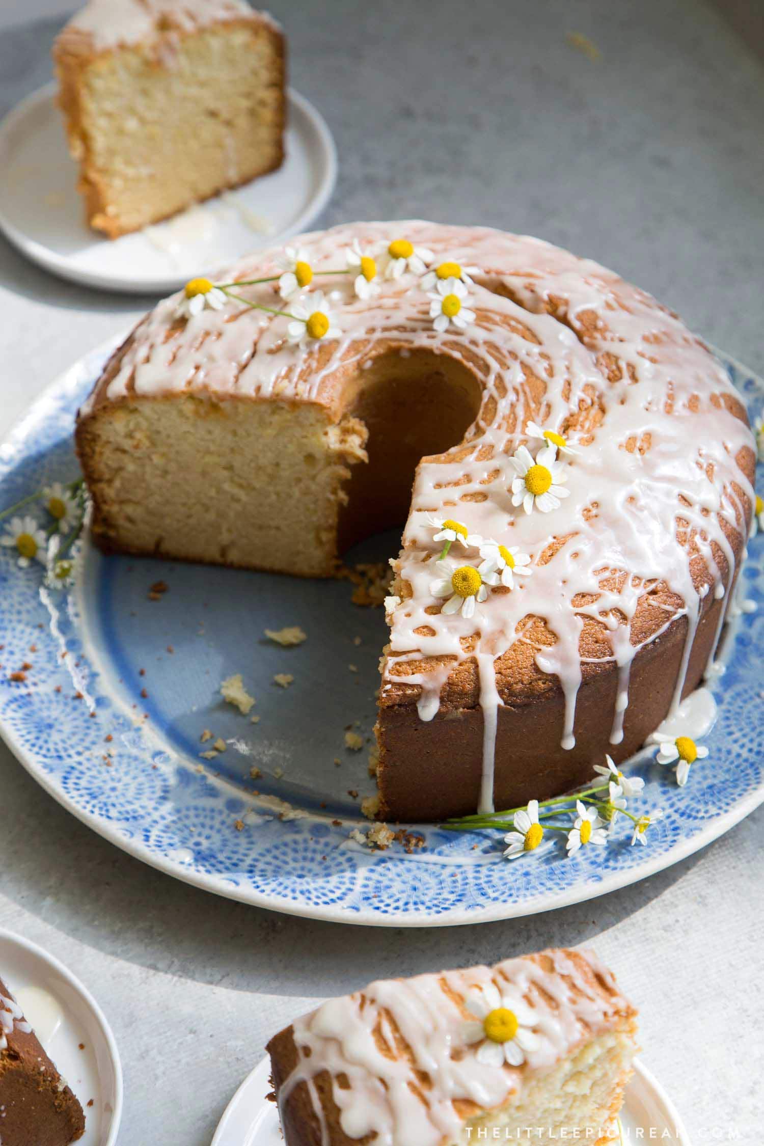 Glazed Lemon Chamomile Pound Cake