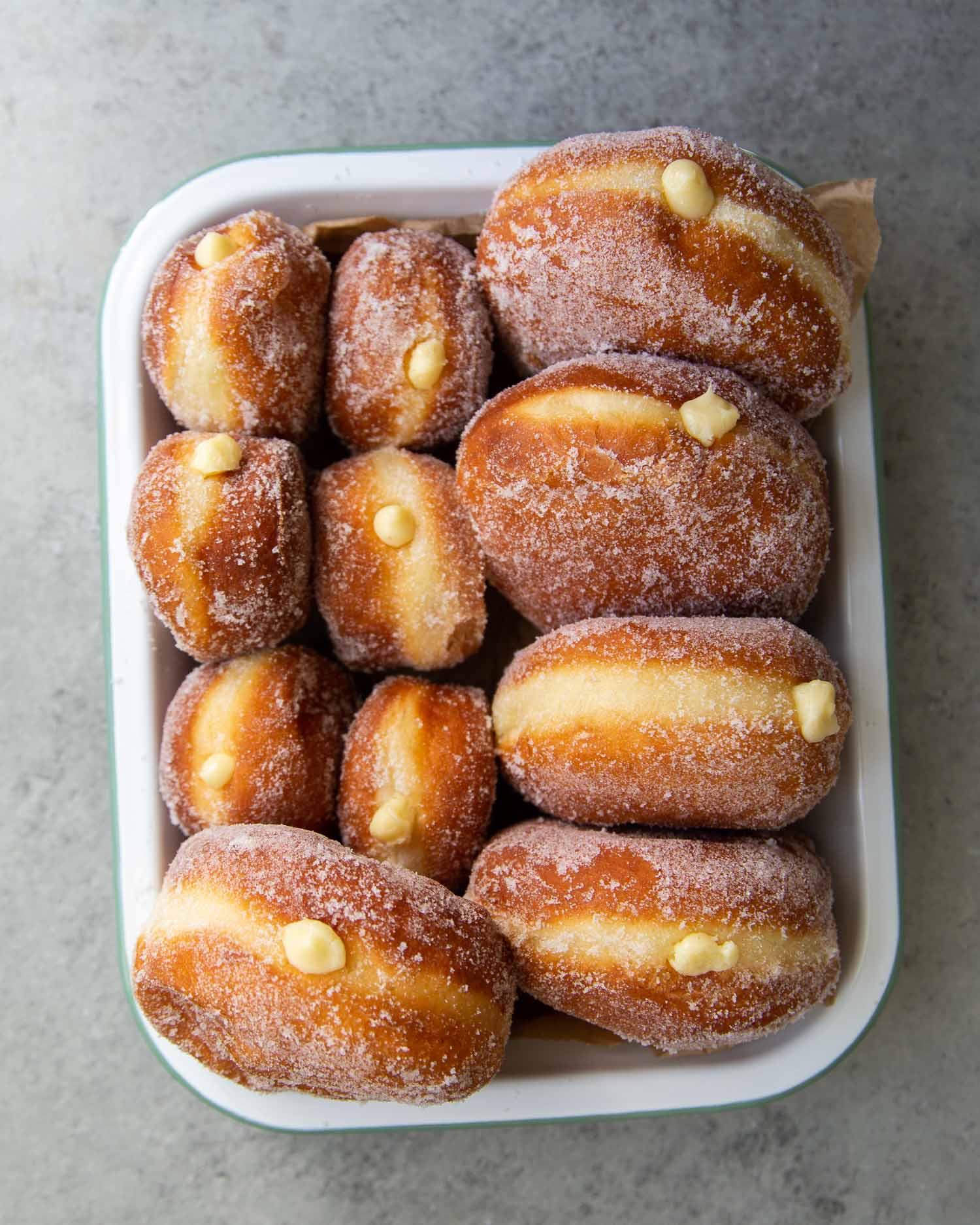 Pastry Cream Filled Donuts.