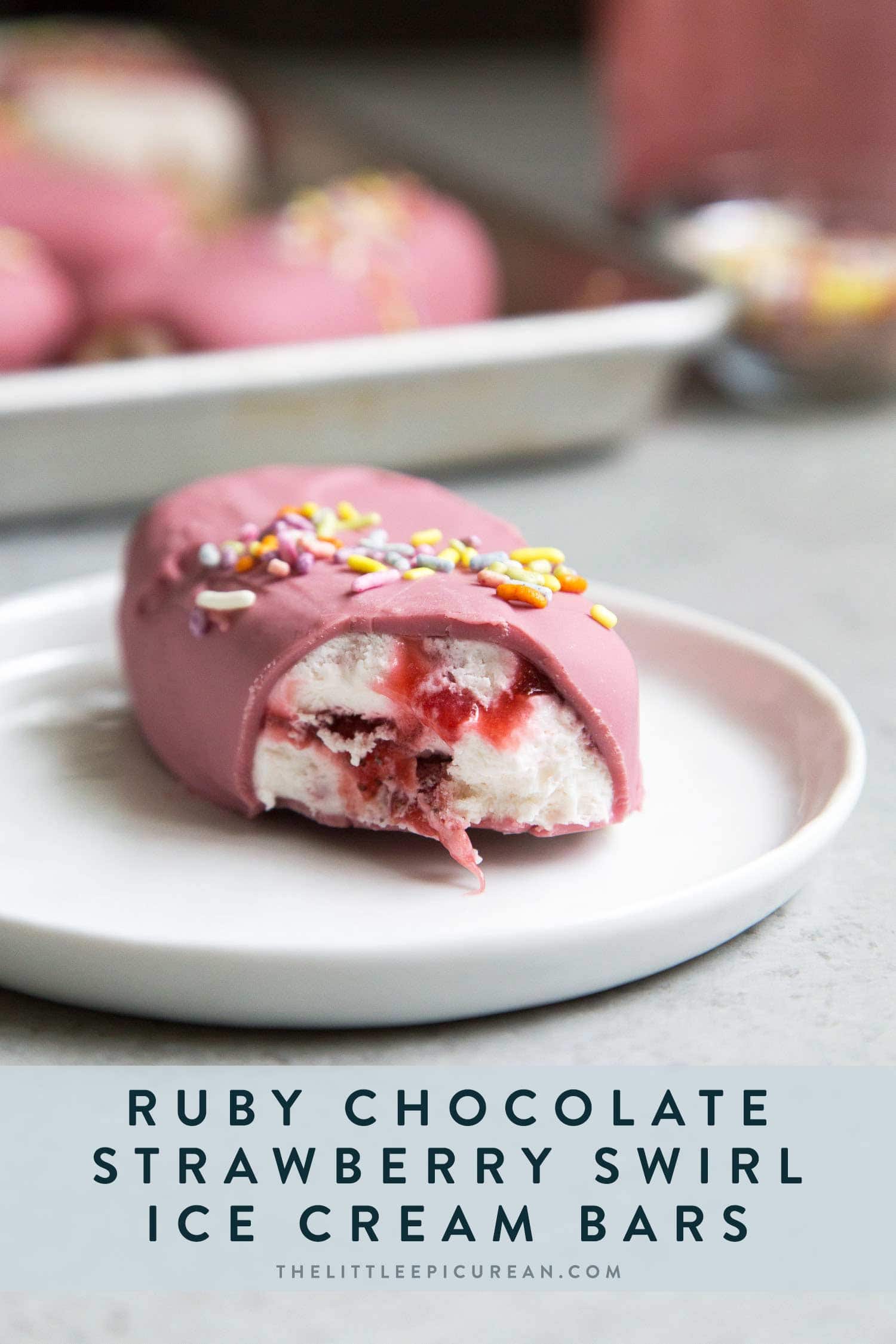 Ruby Chocolate Strawberry Ice Cream Bars