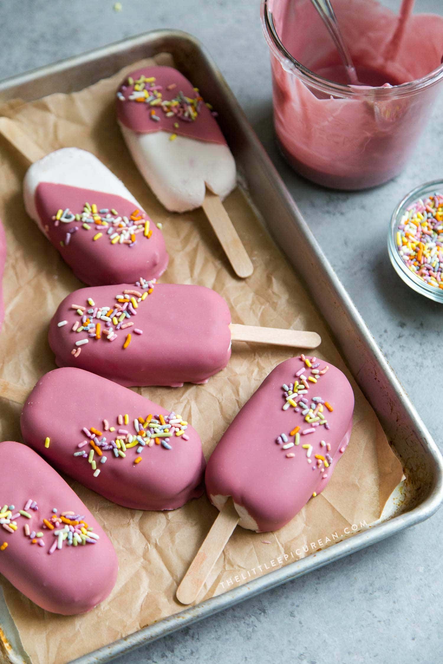 Ruby Chocolate Strawberry Ice Cream Bars