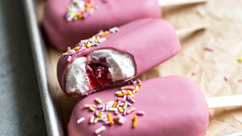 Ruby Strawberry Ice Cream Bars