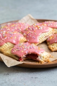 Pink glazed strawberry pop tarts