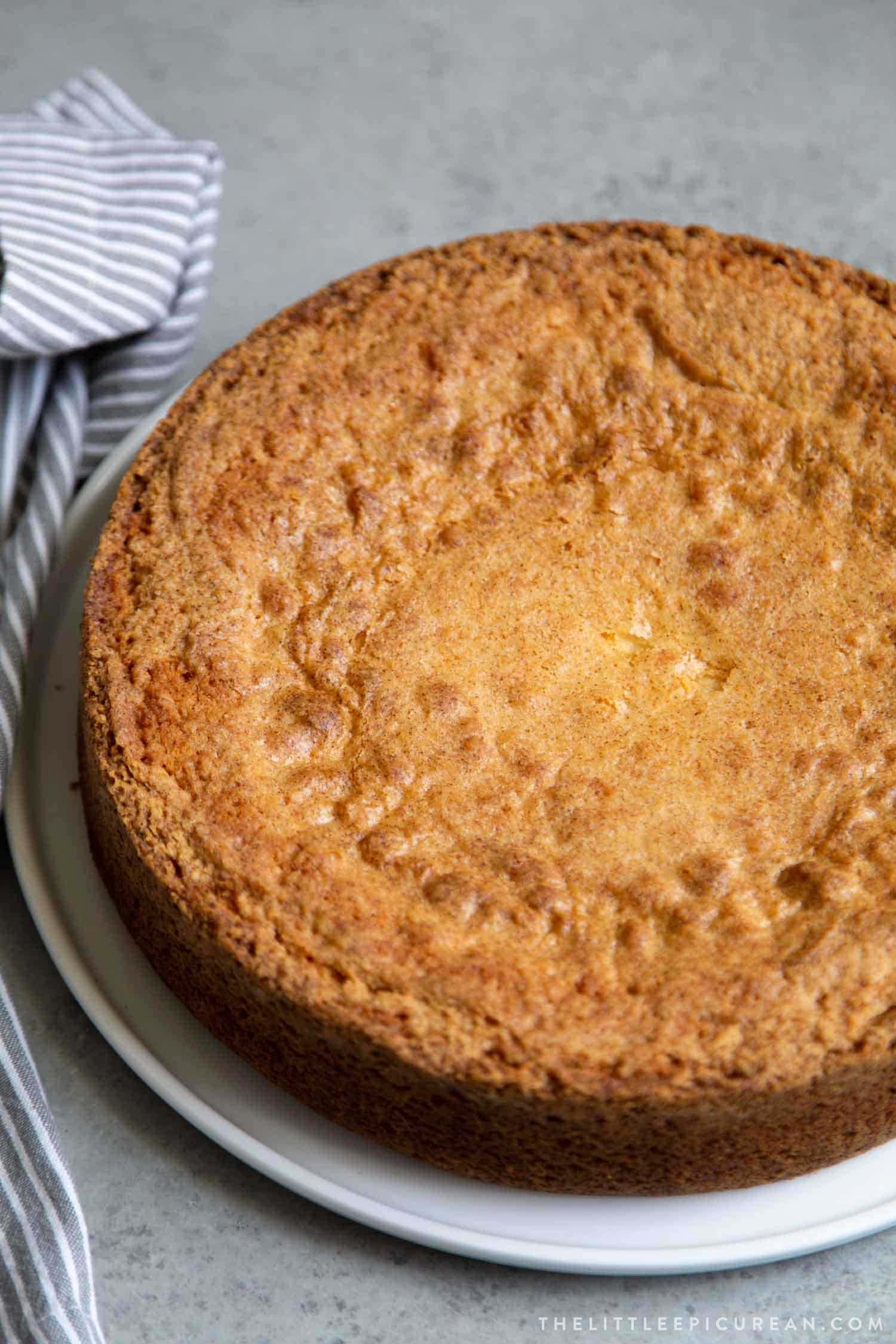 Basque Cake. Buttery cake with strawberry jam and pastry cream filling.