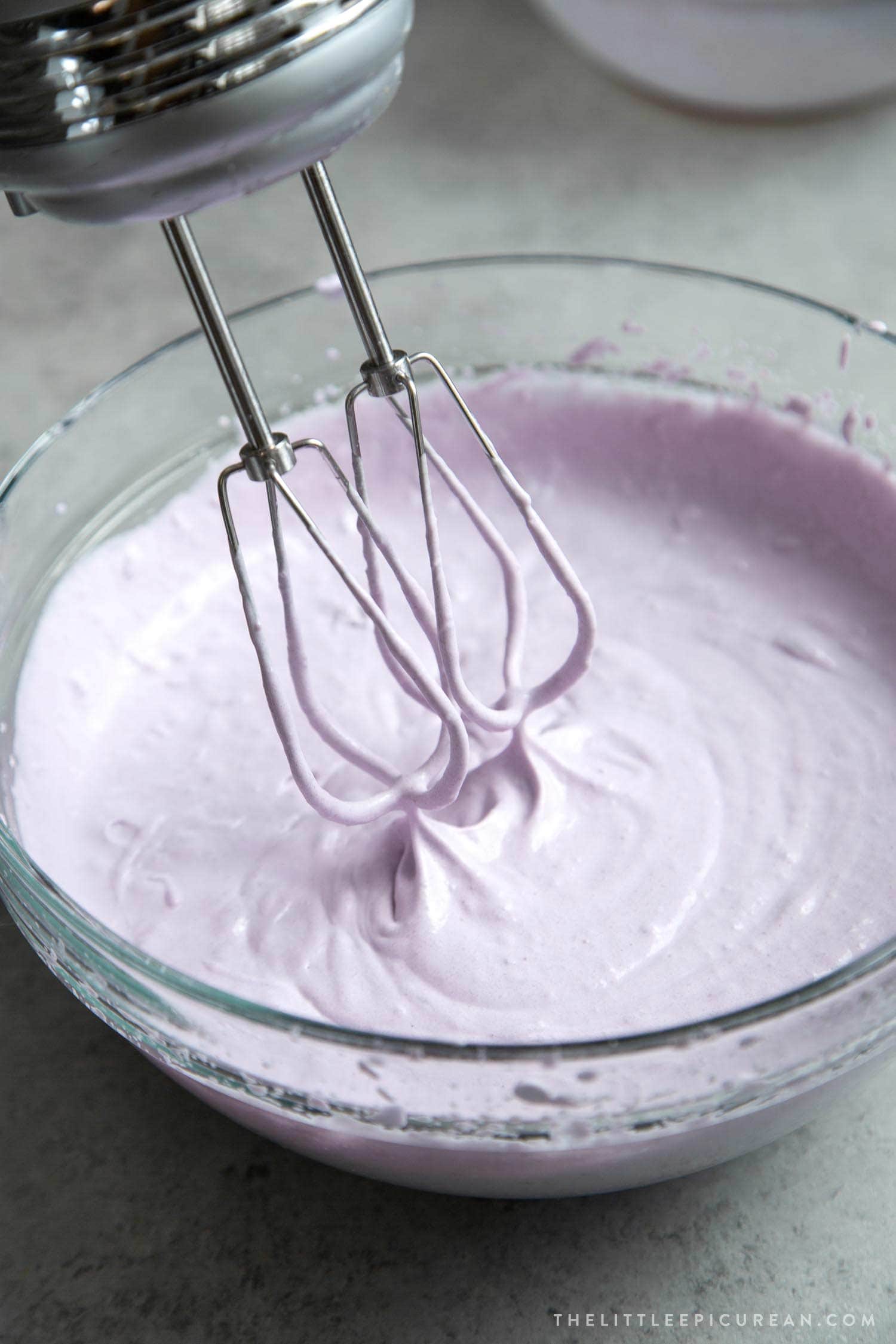 No Churn Ube Ice Cream. Whipped heavy cream adds texture and aeration to this no churn ice cream.