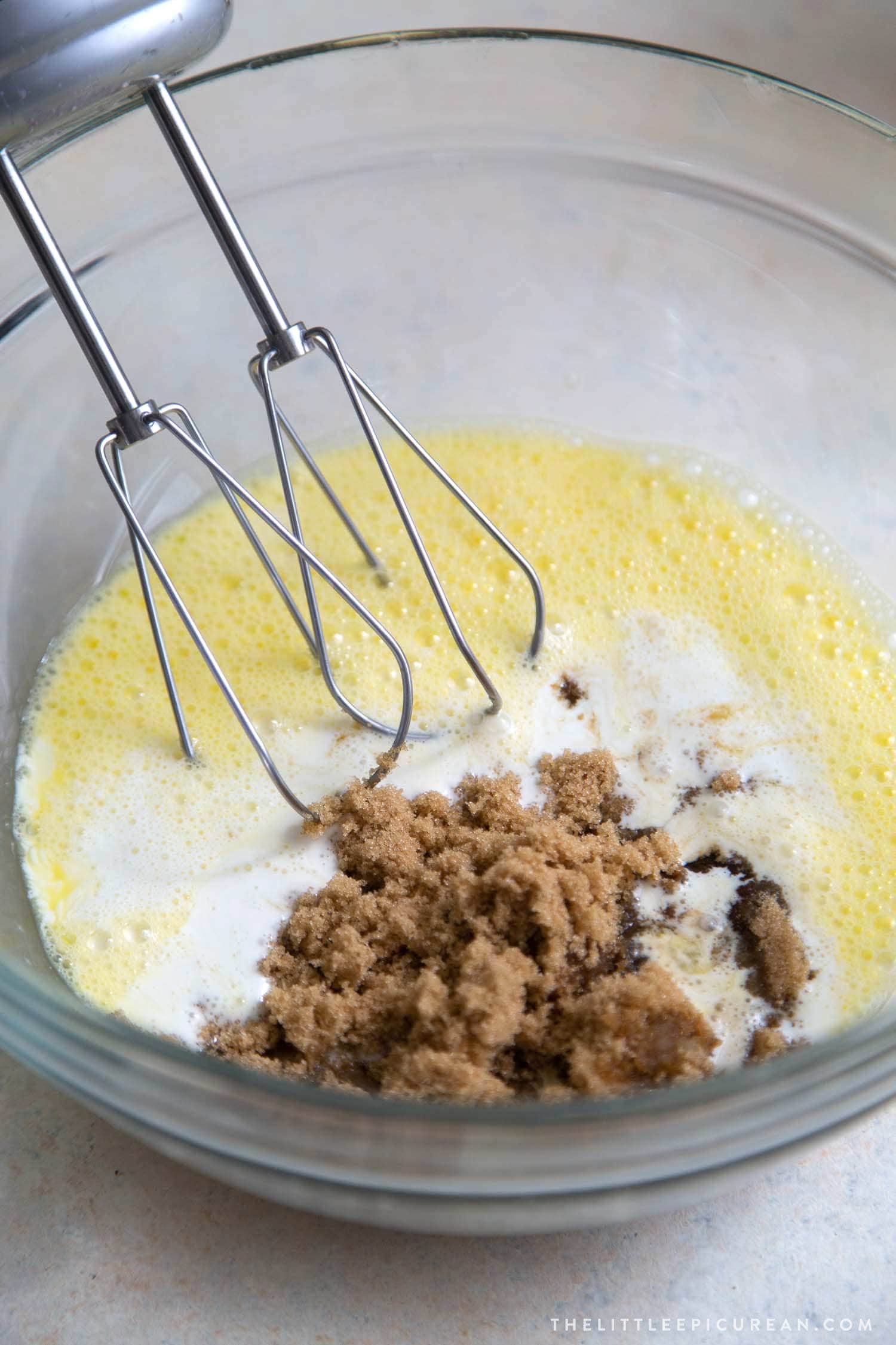 Ginger Cake made without butter or oil. The cake relies on extensive beating and whipped cream for leavening.