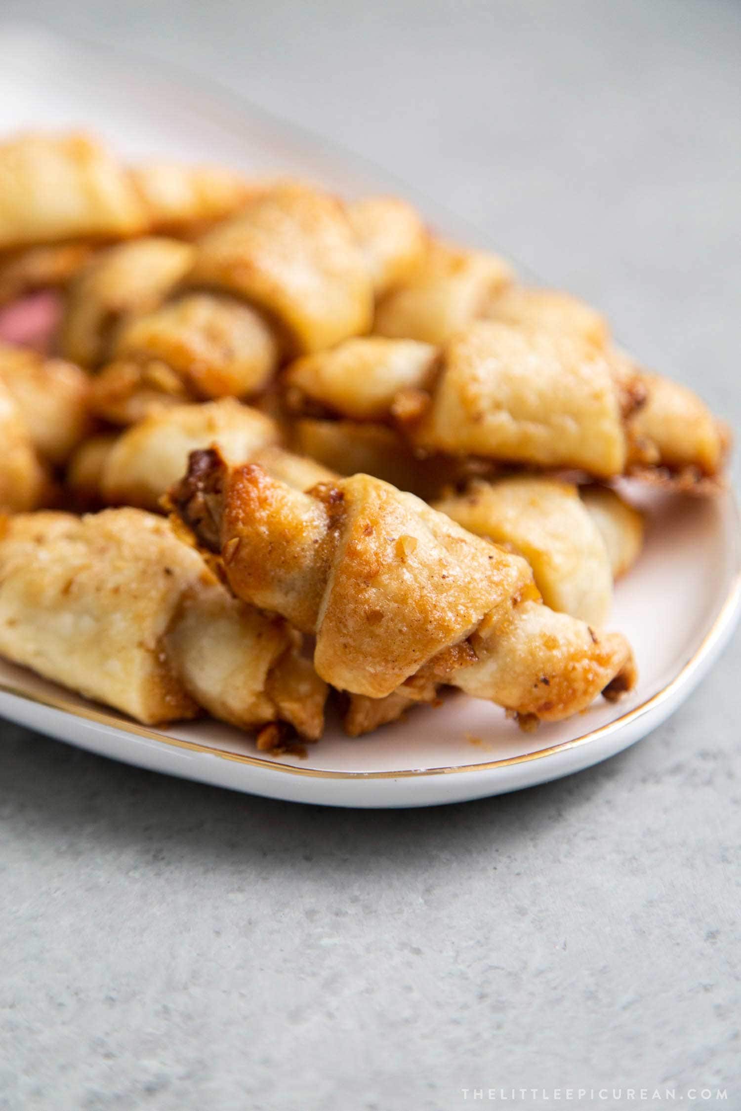 Guava Rugelach. This part cookie, part pastry baked treat is filled with guava jam and chopped walnuts.