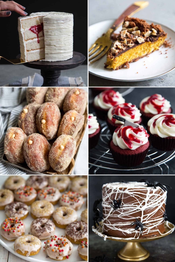 A collection The Little Epicurean's best Halloween desserts, featuring cakes, cupcakes, and donuts. Satisfy your sweet tooth one with one of these treats.