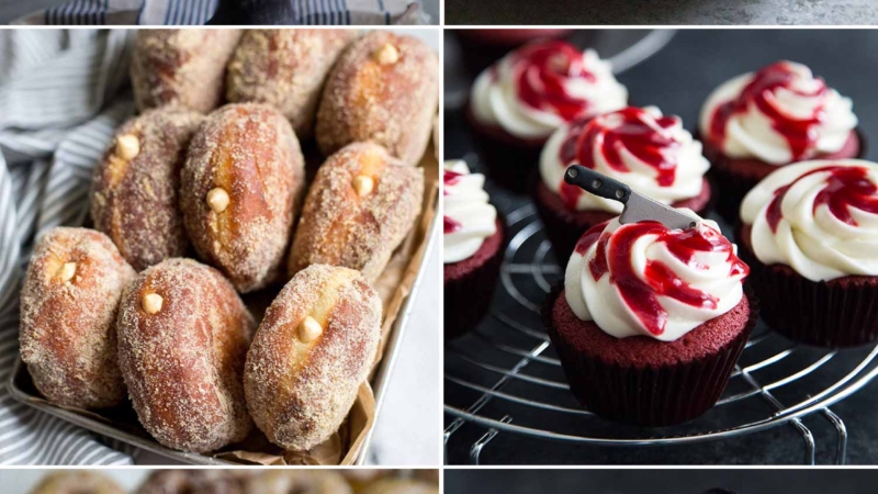 A collection The Little Epicurean's best Halloween desserts, featuring cakes, cupcakes, and donuts. Satisfy your sweet tooth one with one of these treats.