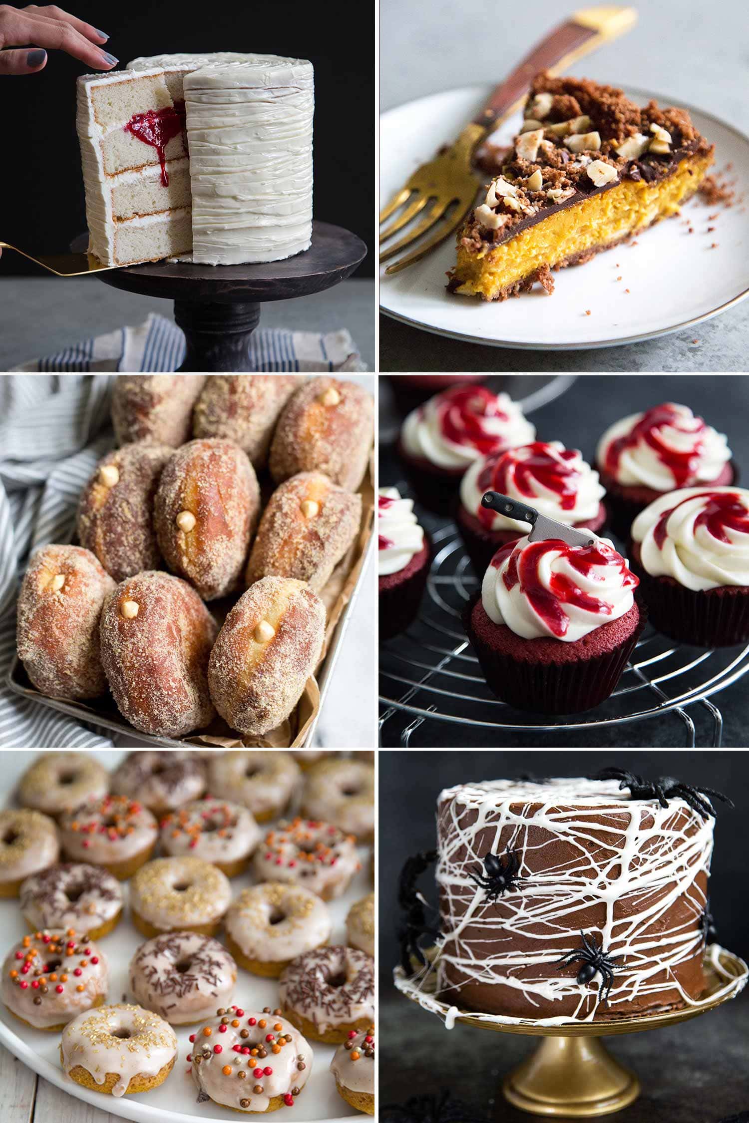 A collection The Little Epicurean's best Halloween desserts, featuring cakes, cupcakes, and donuts. Satisfy your sweet tooth one with one of these treats.