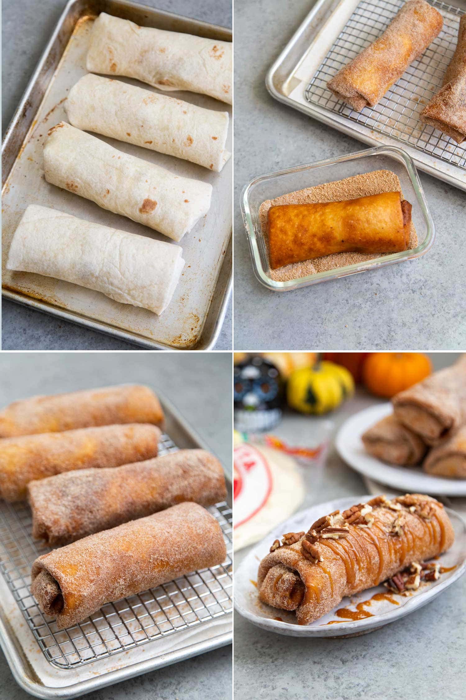 Pineapple Cheesecake Chimichangas. Crispy fried burritos filled with vanilla cream cheese and cinnamon spiced pineapple chunks. The dessert chimichangas are tossed in a sweet graham cracker powder.
