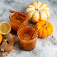 Pumpkin Bourbon Cocktail. This autumn harvest cocktail features warm spices, pumpkin butter, bourbon, and a pop of lemon juice.