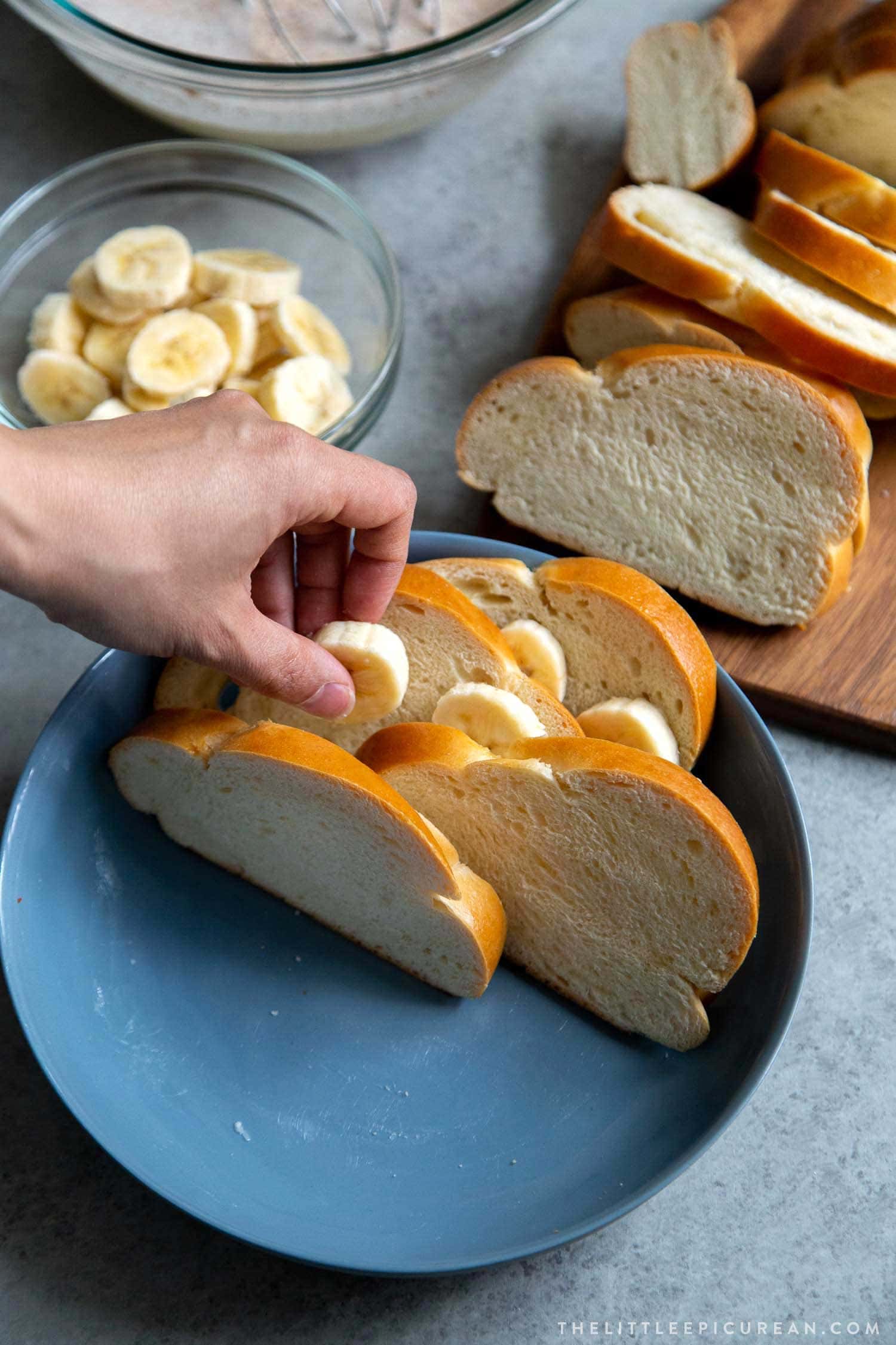 How to make Banana Foster Bread Pudding using challah bread. 