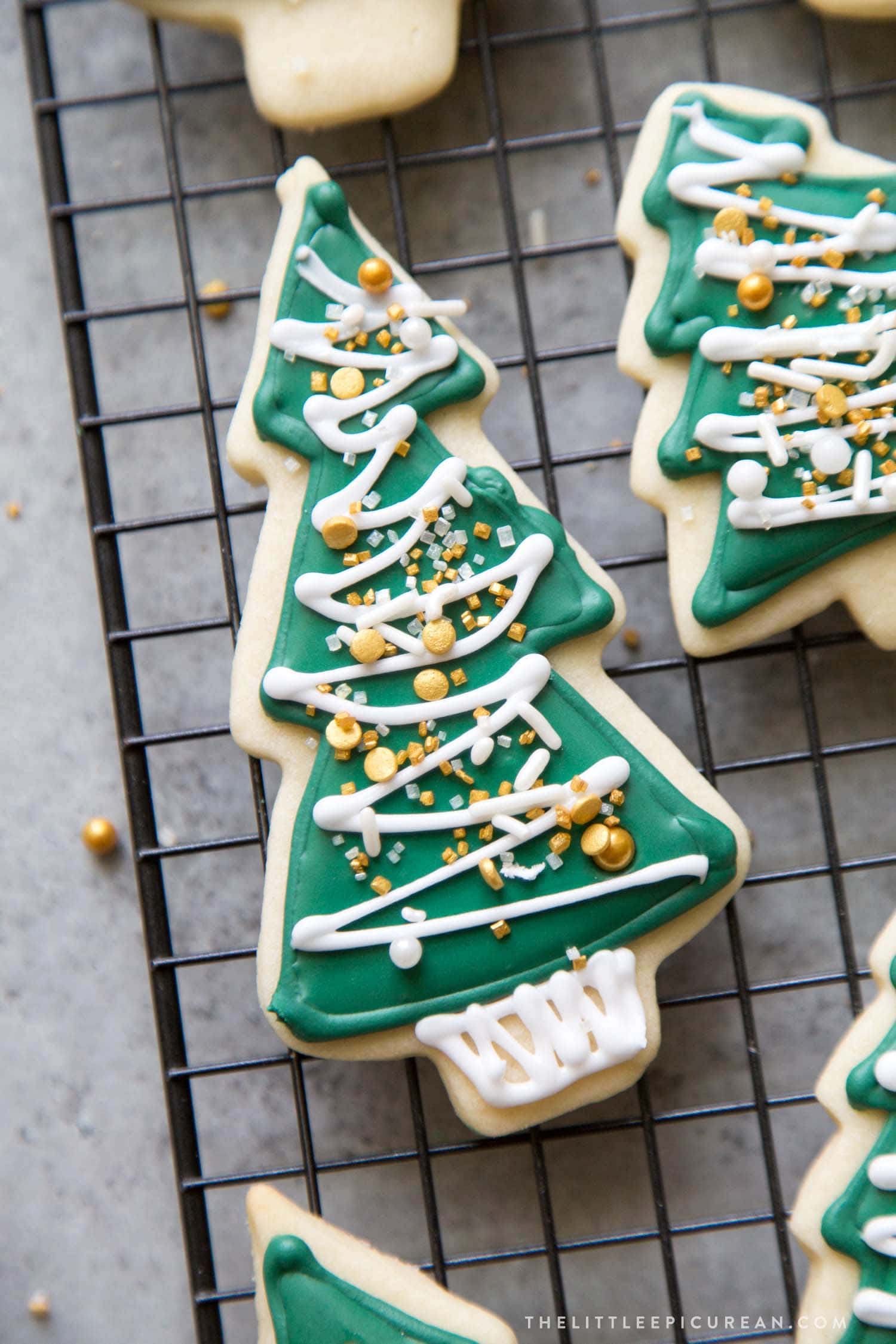 No Chill Sugar Cookies Christmas Trees - The Little Epicurean