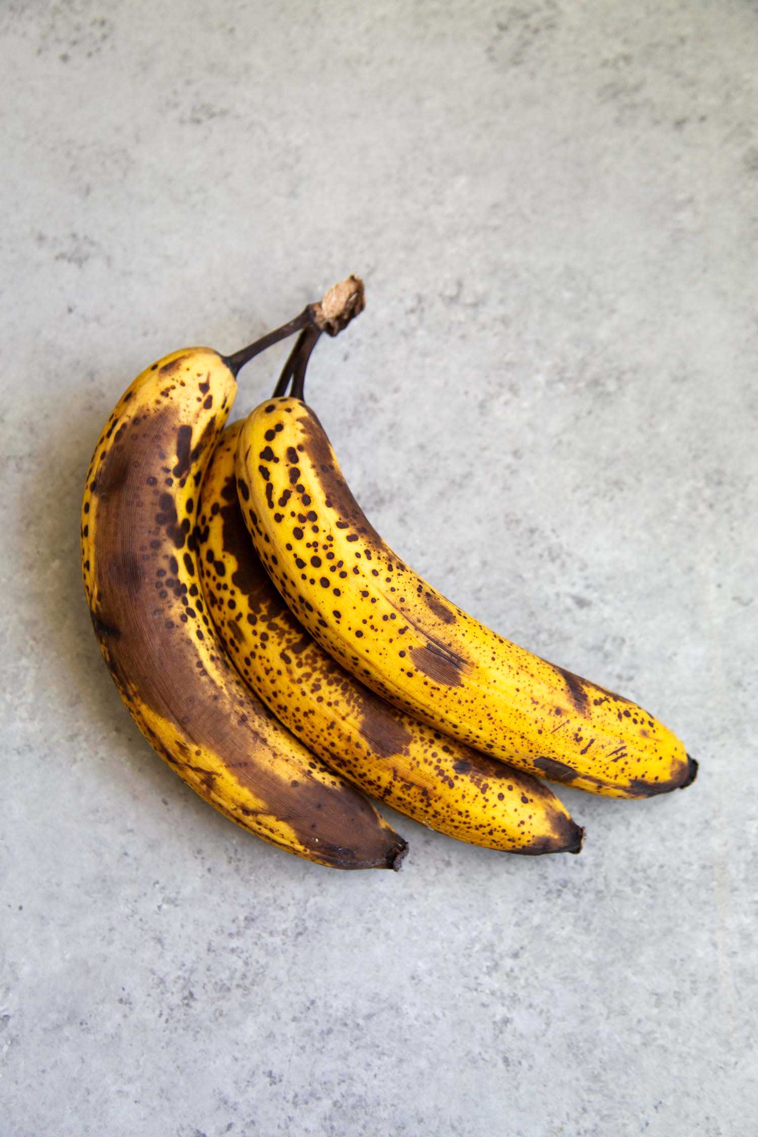 Ripe bananas used for baking should be spotty.