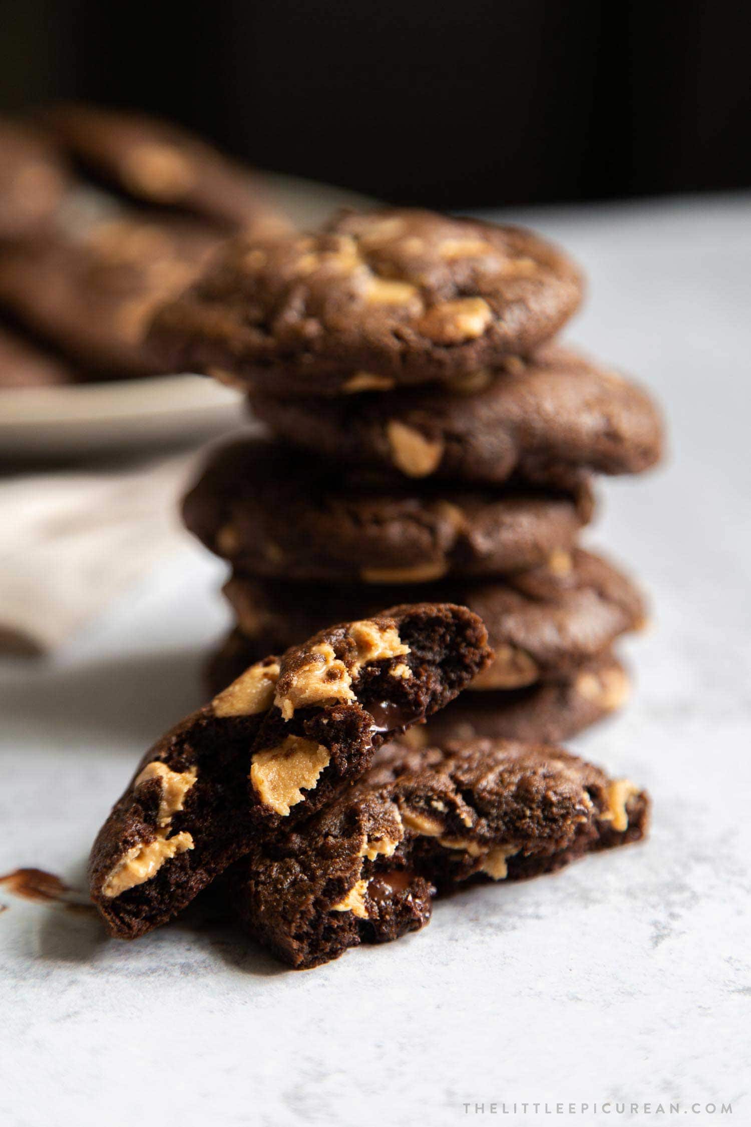 chewy chocolate peanut butter cookie with dark chocolate chunks and peanut butter chips Chocolate Peanut Butter Chip Cookies