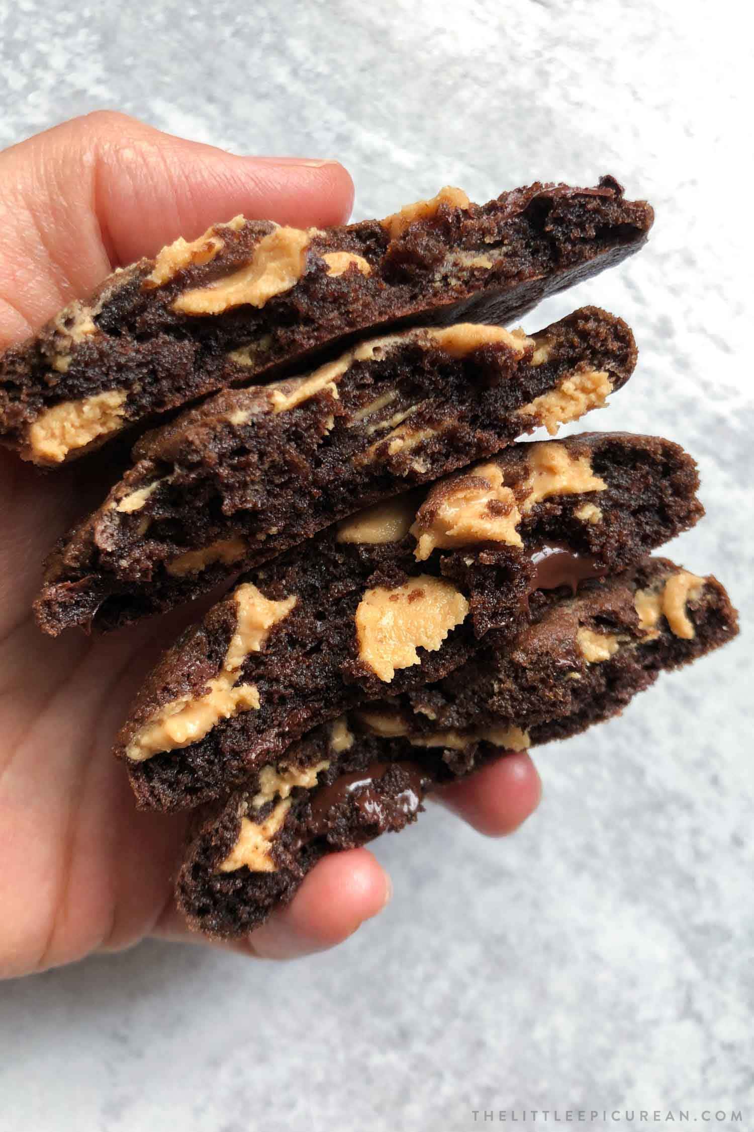 Soft chewy chocolate peanut butter cookies with peanut butter chips Chocolate Peanut Butter Chip Cookies