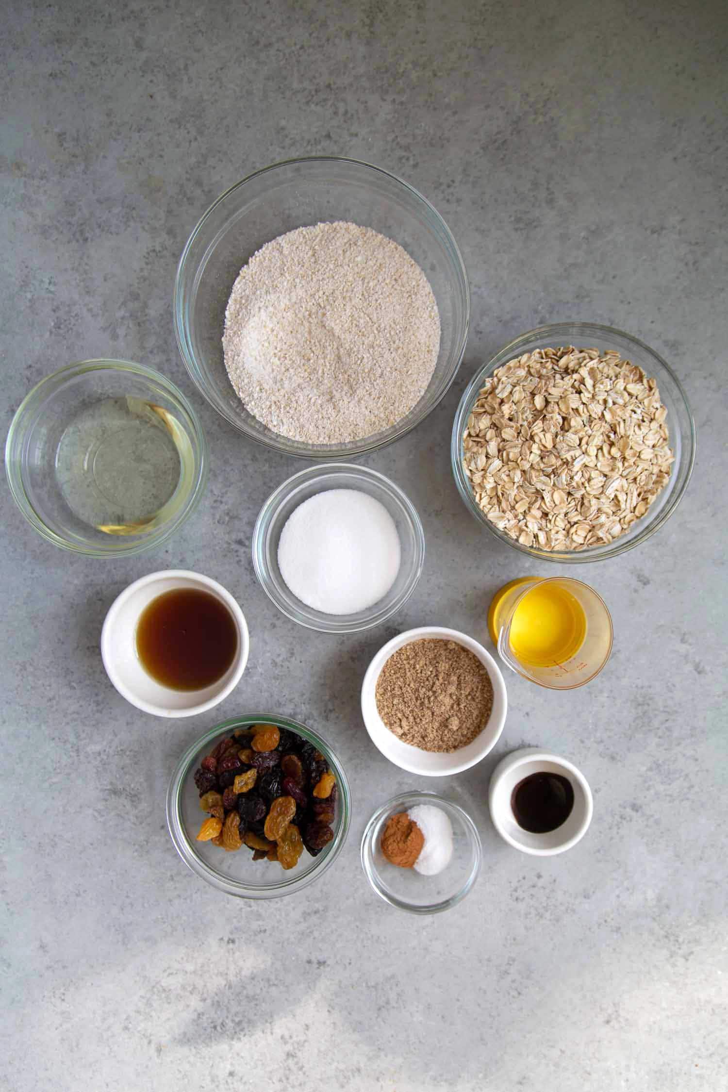 Gluten free vegan oatmeal raisin cookie ingredients