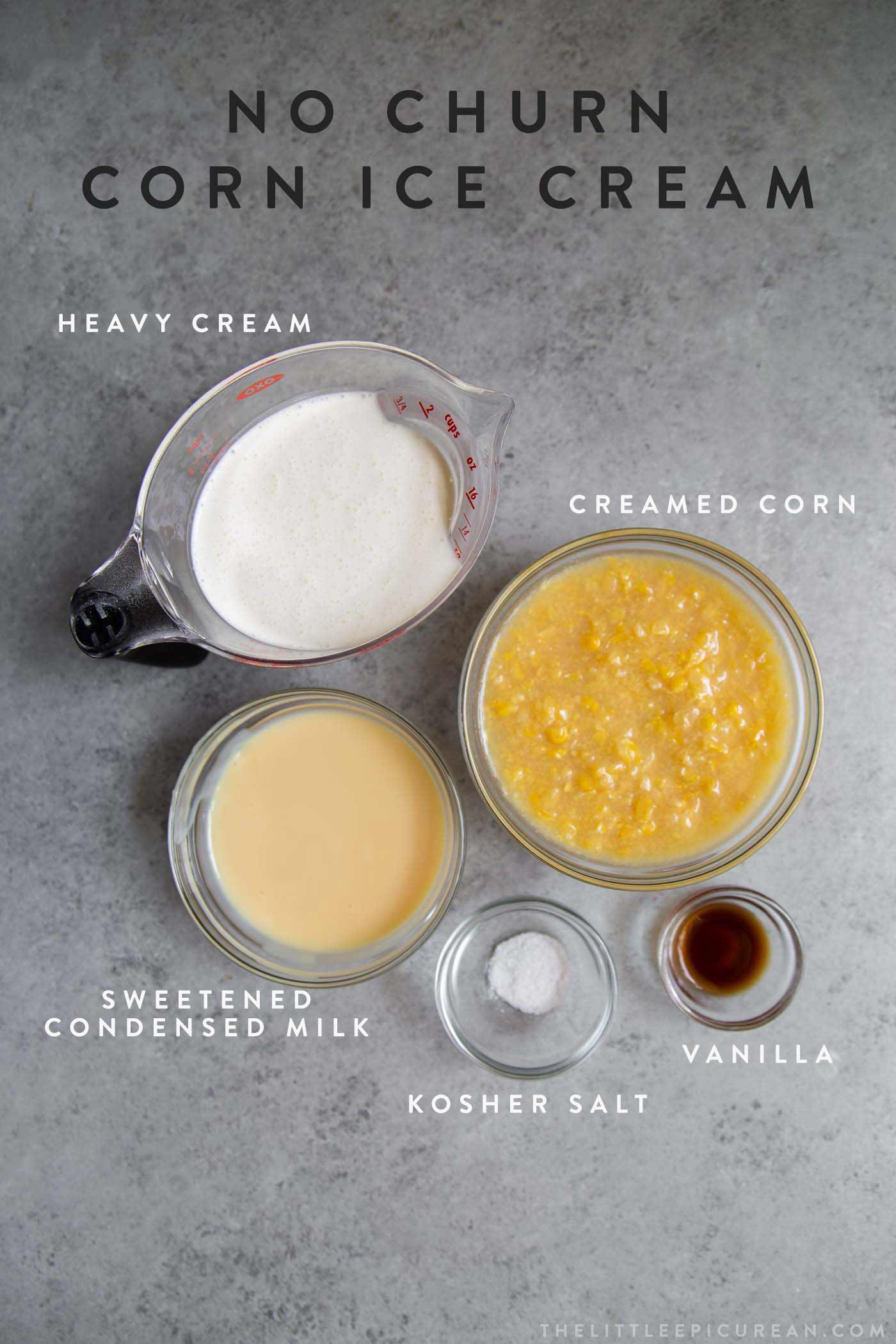 No Churn Corn Ice Cream Ingredients