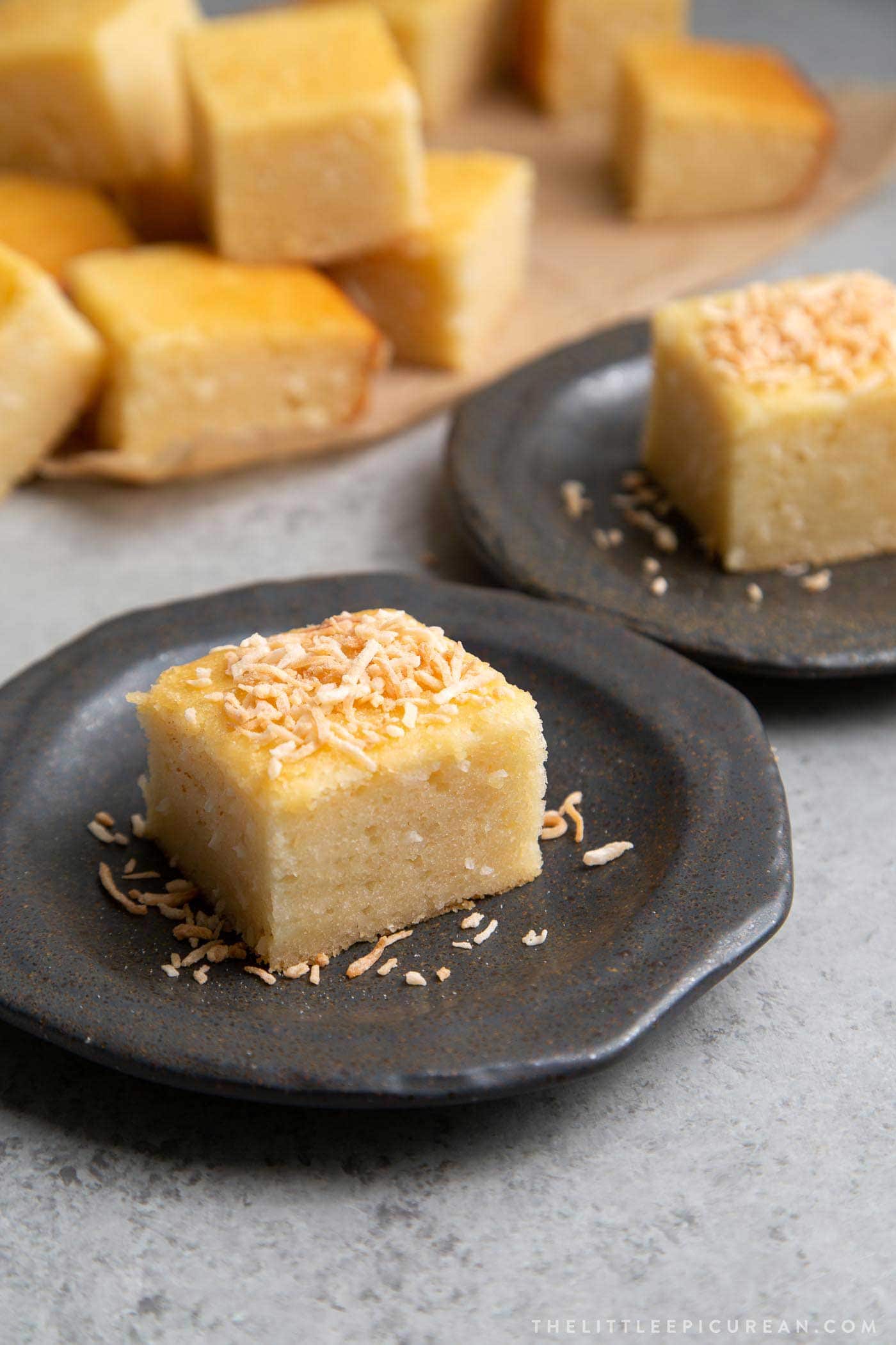 Hawaiian Butter Mochi with coconut