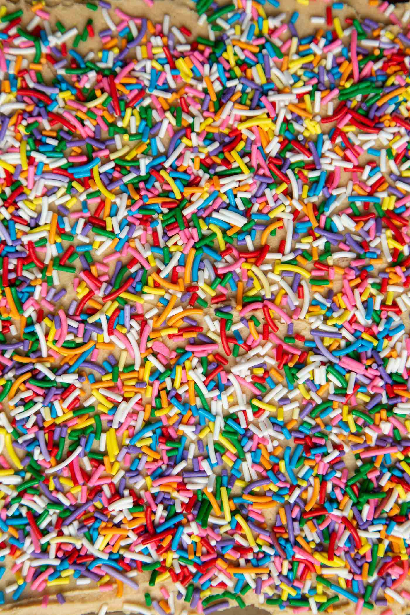 Rainbow sprinkles chocolate mochi cake