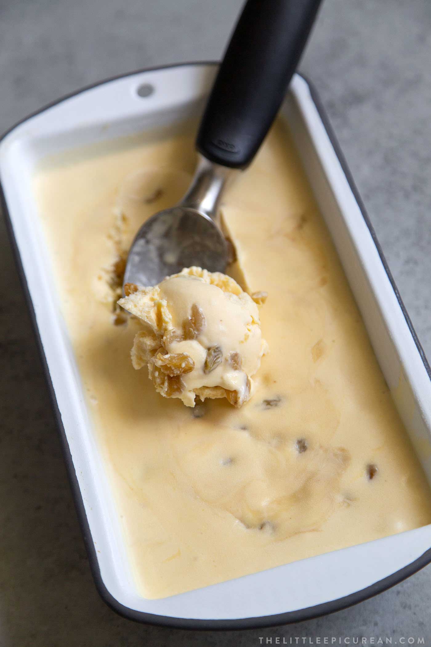 Homemade Rum Raisin Ice Cream