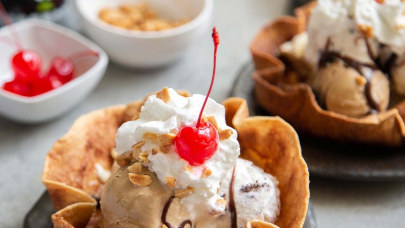 Cinnamon Sugar Tortilla Bowl for Ice Cream Sundae