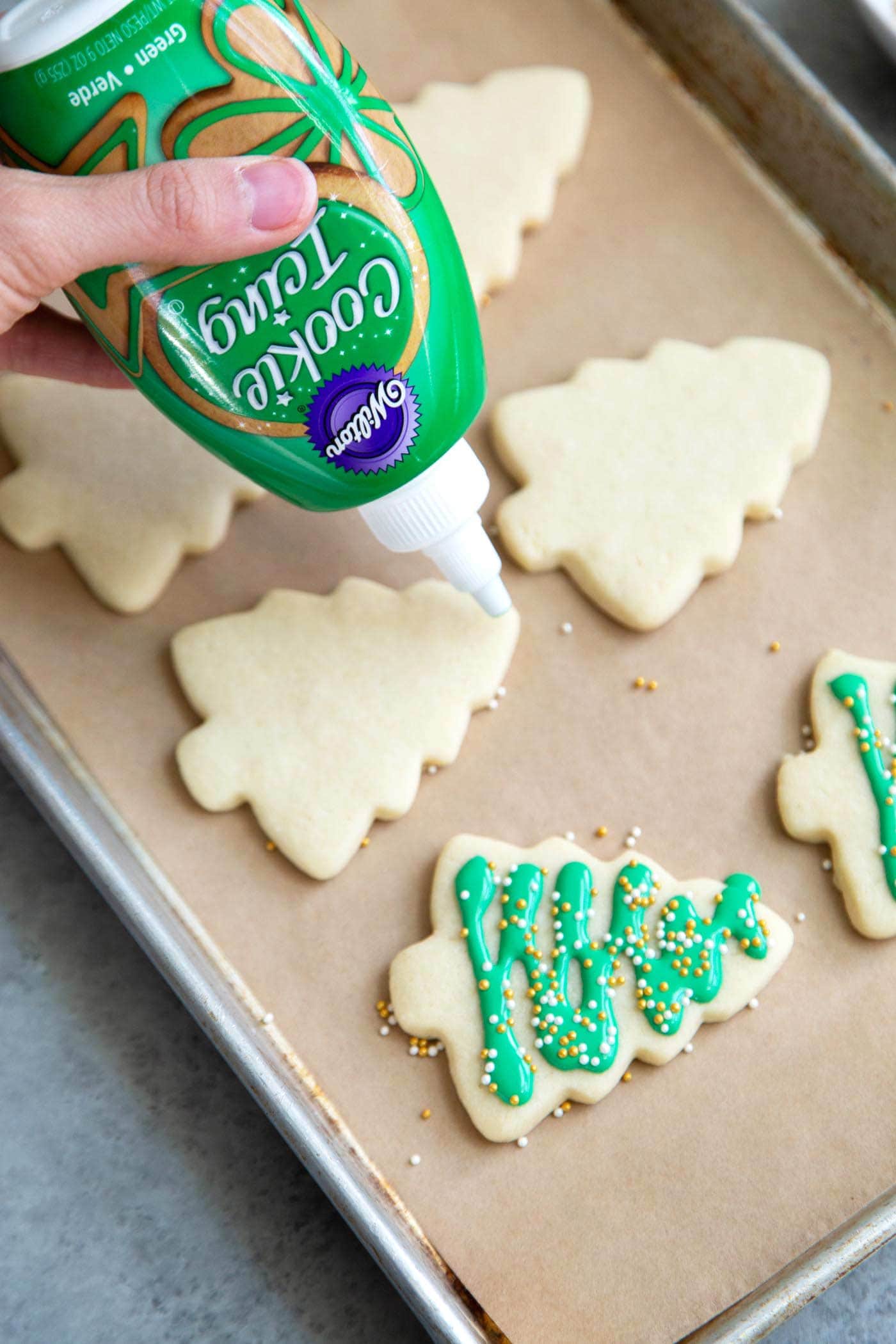 Christmas tree sugar cookies