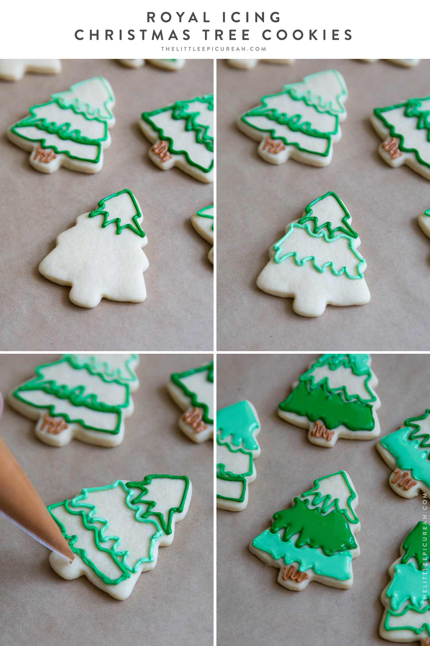 Christmas Tree Royal Icing Sugar Cookies