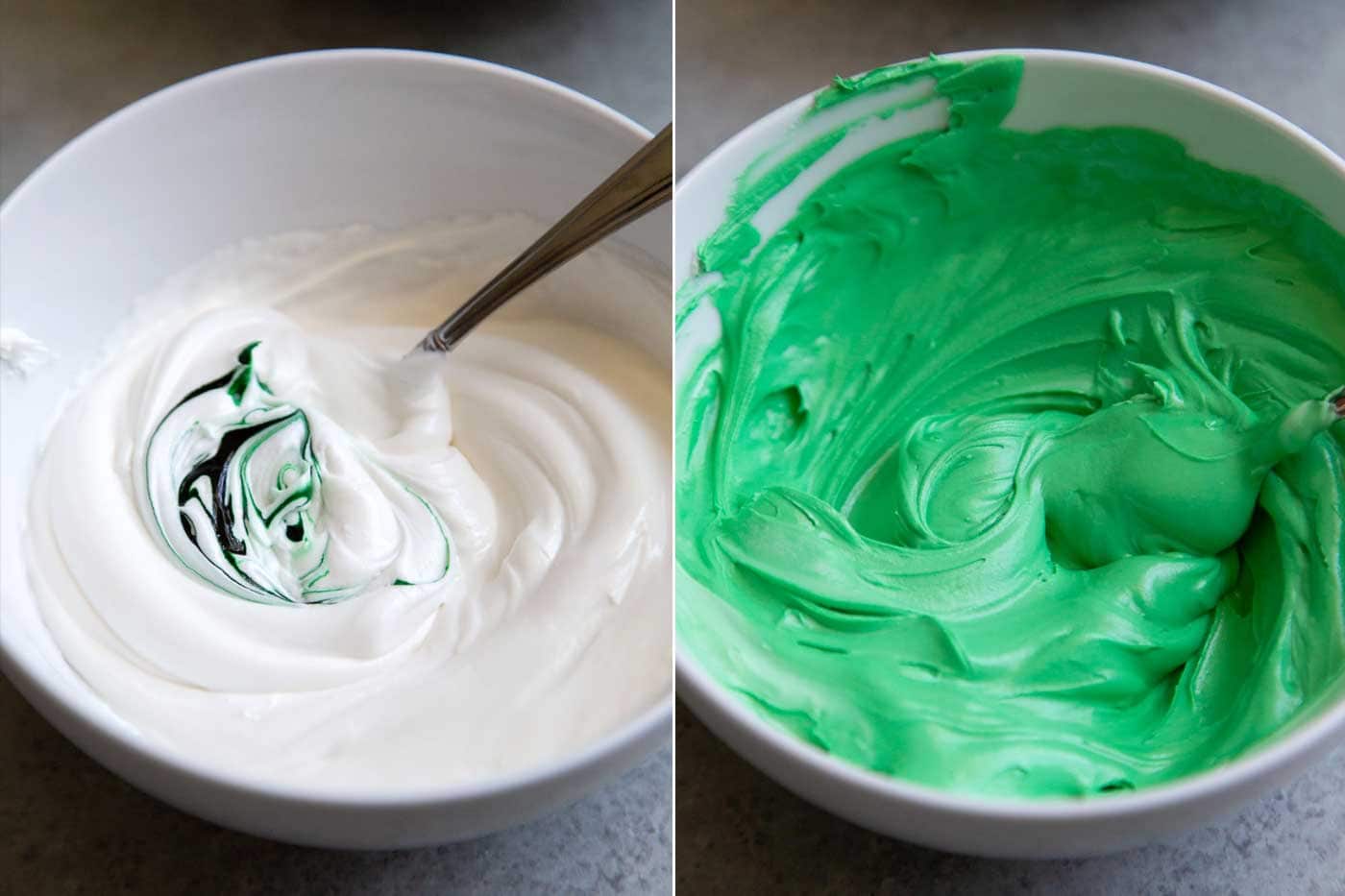 Green royal icing for sugar cookies