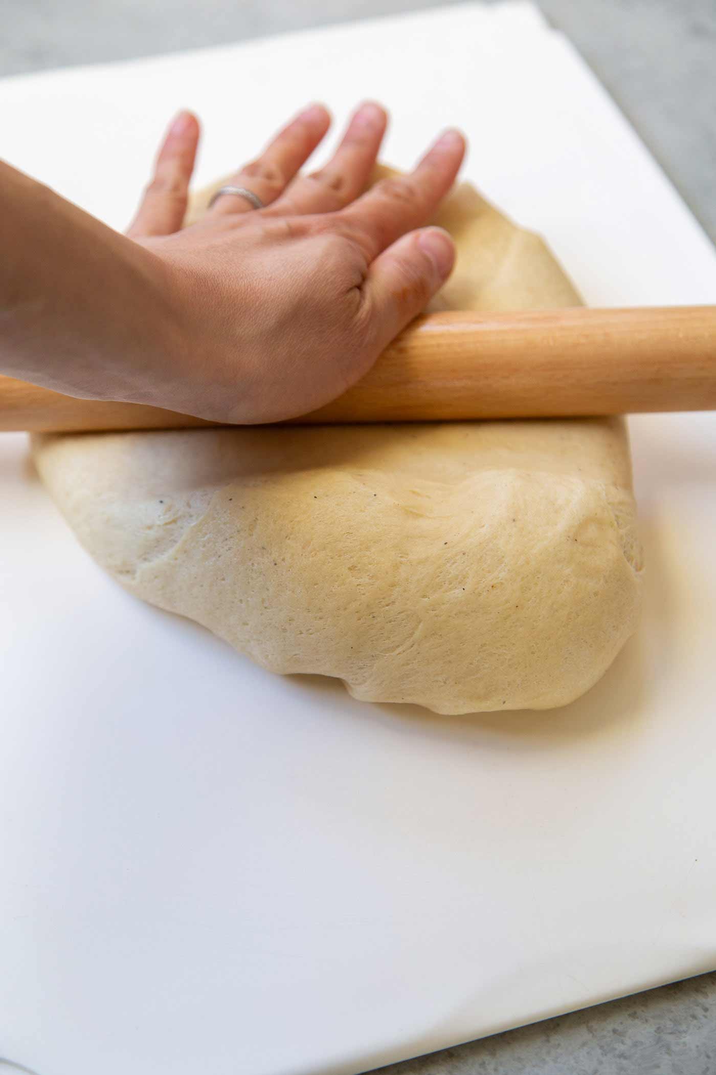 eggnog yeasted dough for cinnamon rolls