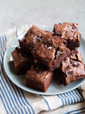 Olive Oil Brownies with chocolate chunks