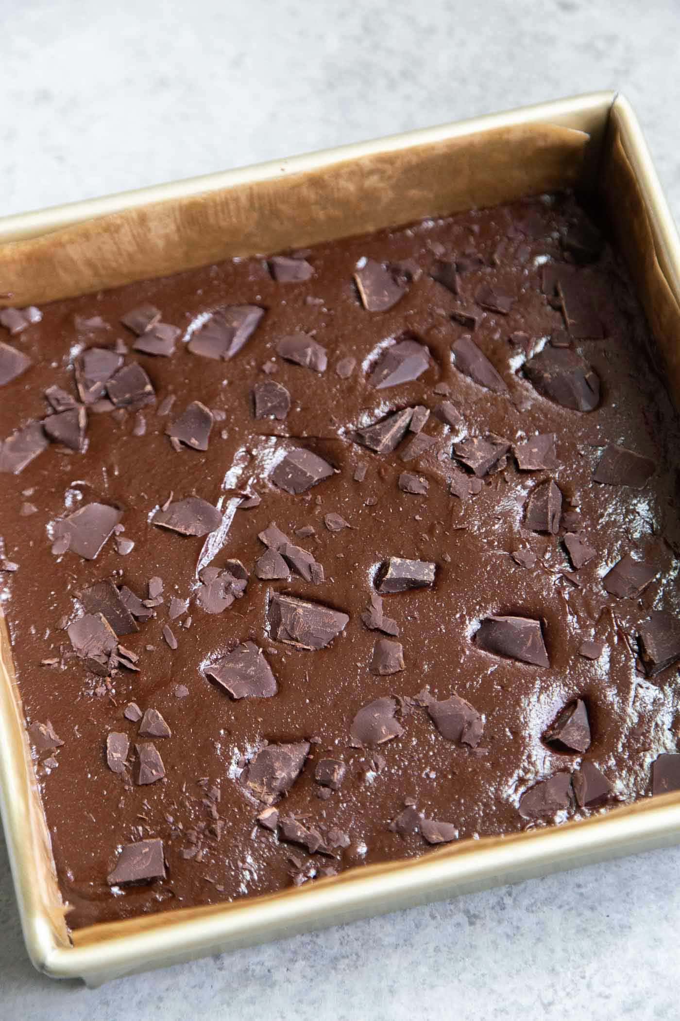 olive oil brownies with chocolate chunks