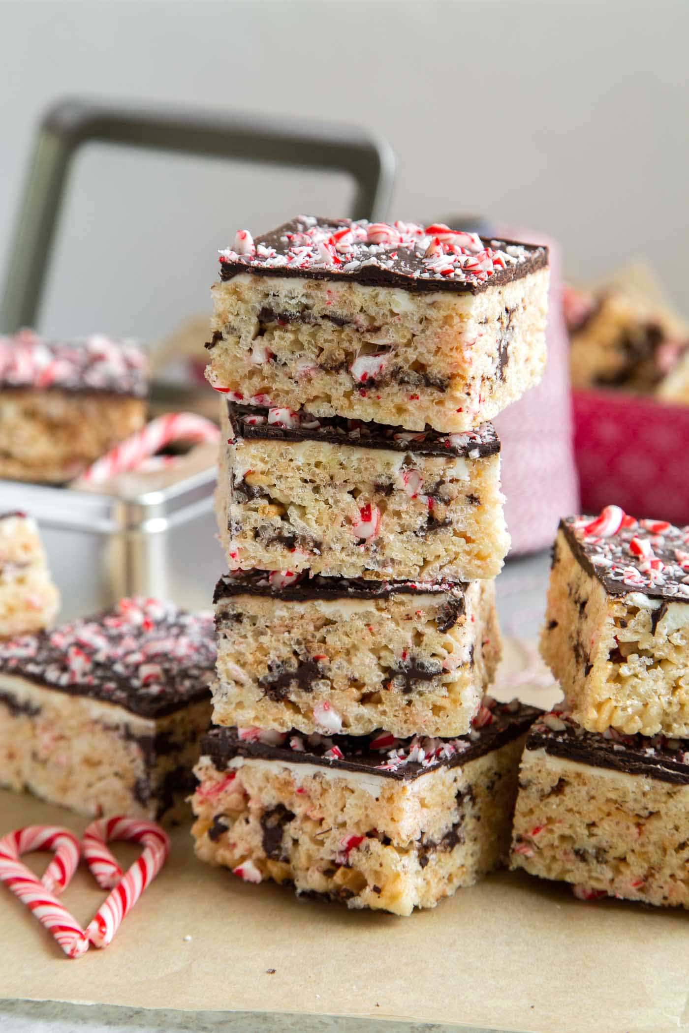Peppermint Cereal Marshmallow Bars