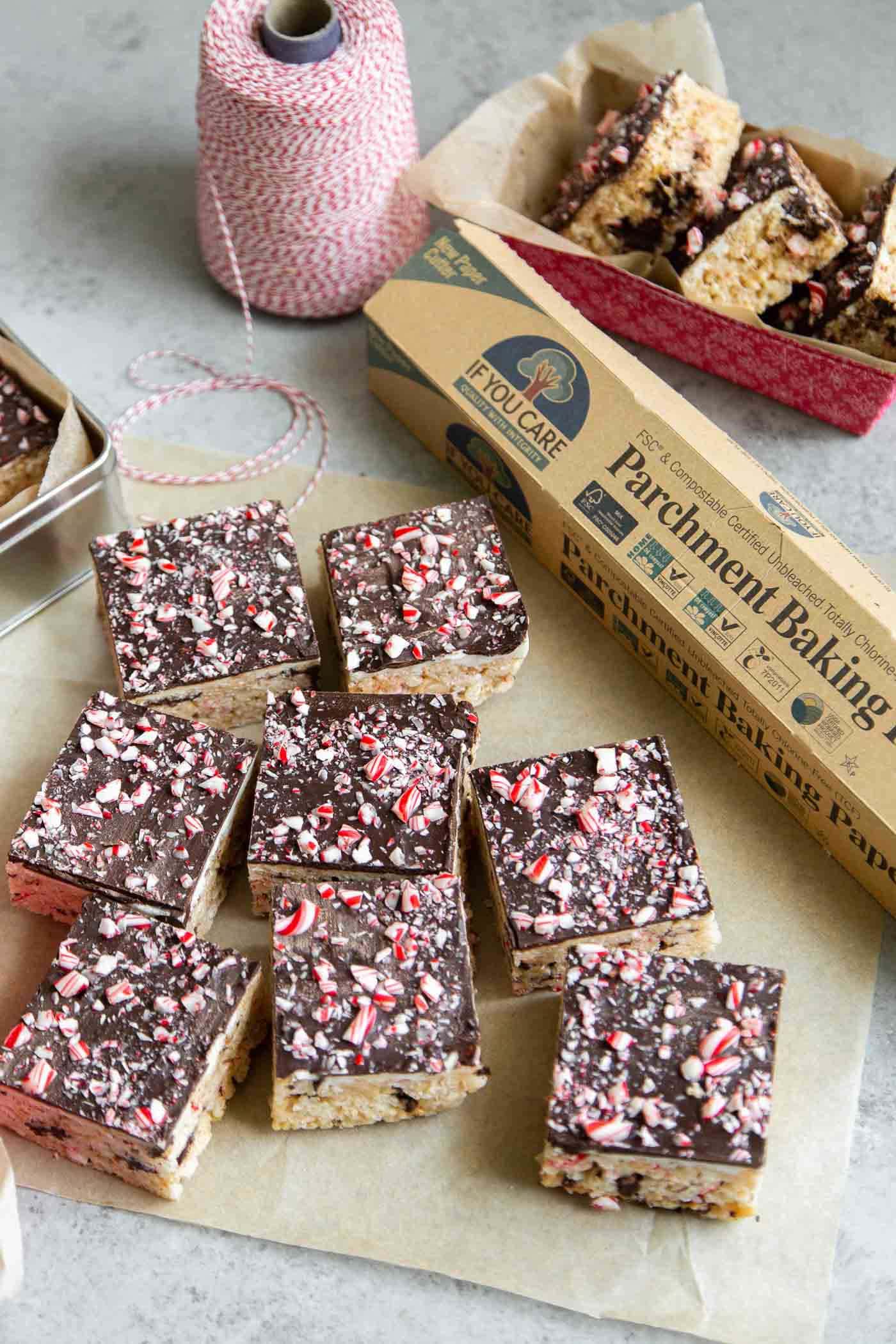 Peppermint Marshmallow Cereal Bars