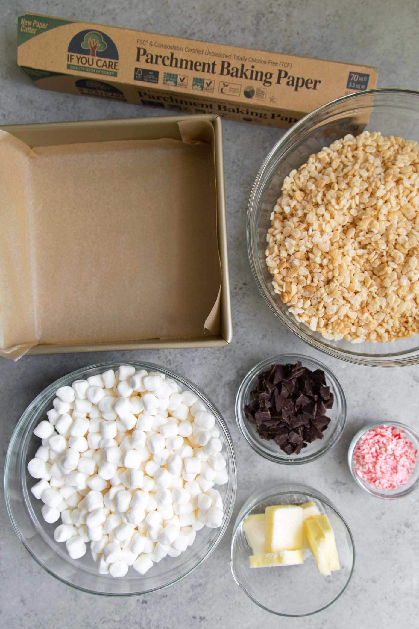 Peppermint Marshmallow Cereal Treats