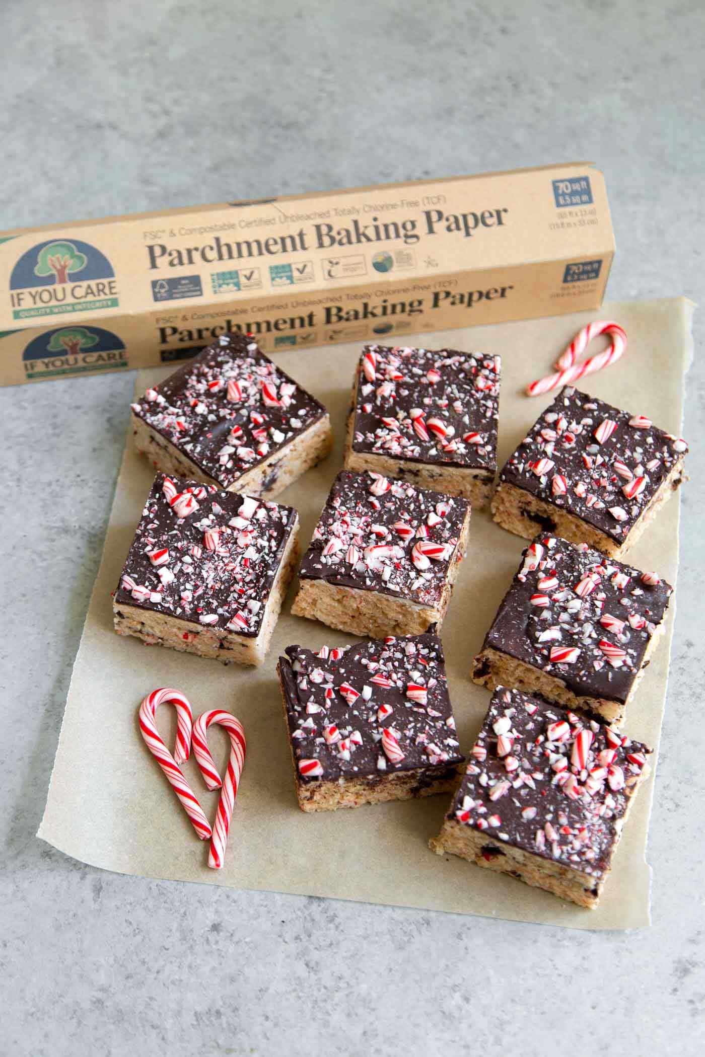 Peppermint Marshmallow Cereal Treat Bars