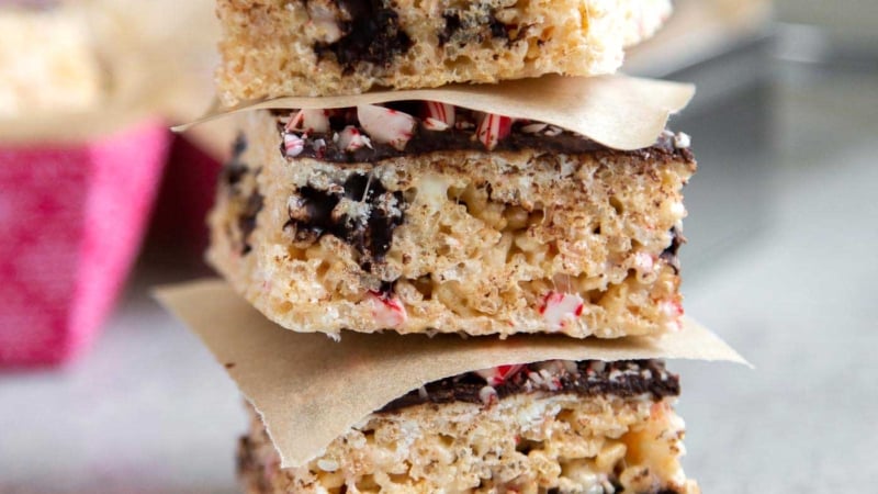 Peppermint Marshmallow Cereal Bars