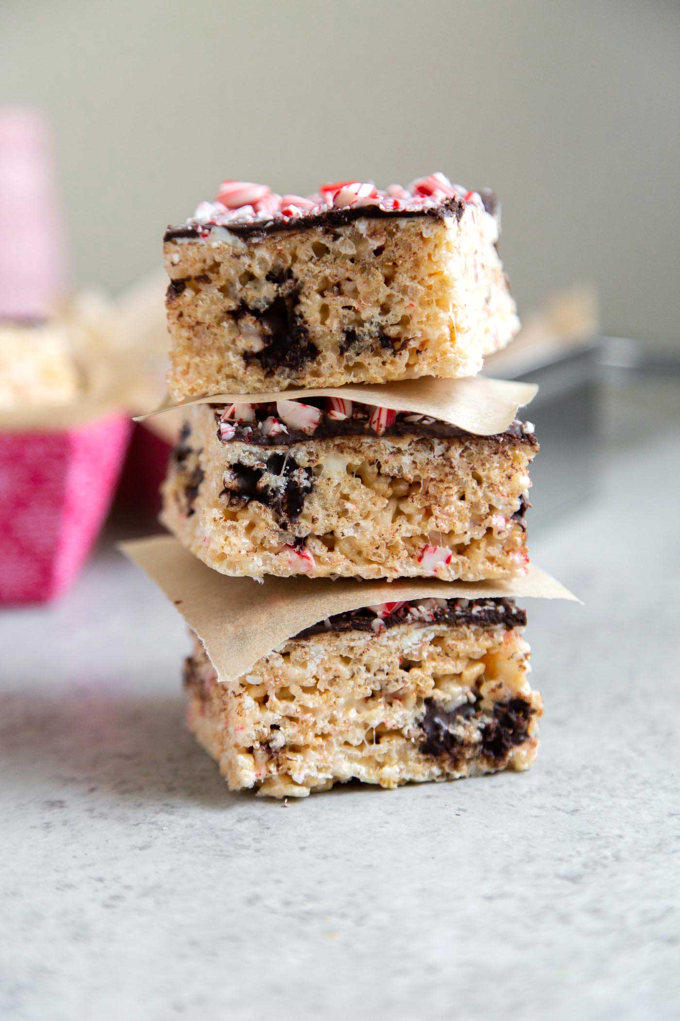 Peppermint Marshmallow Cereal Bars