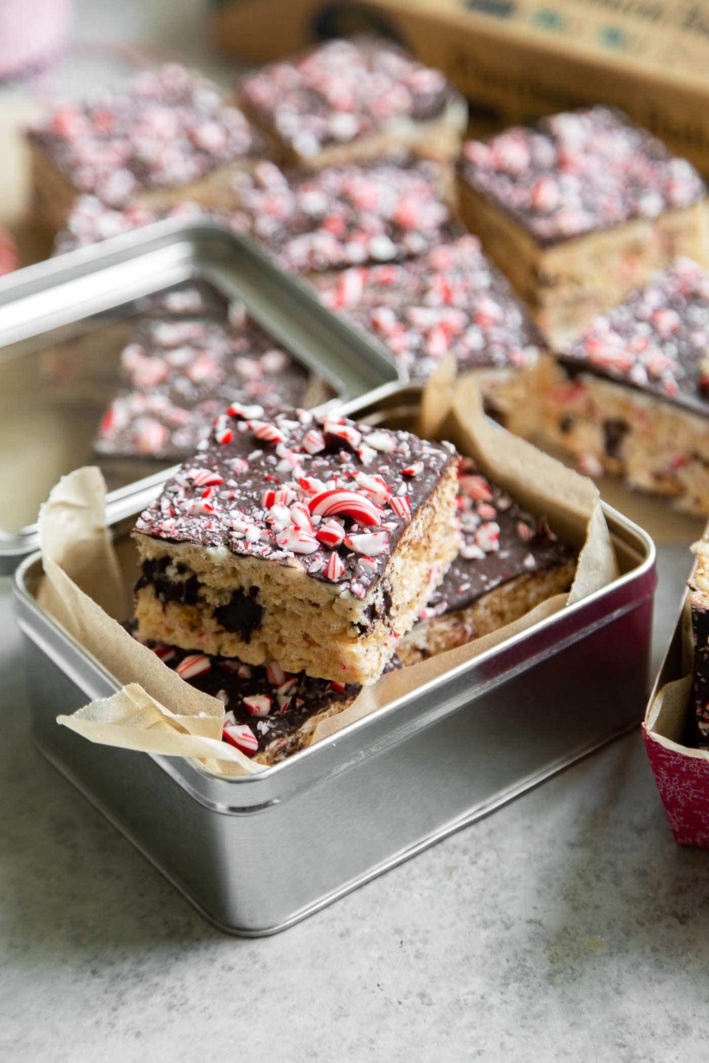 Peppermint Marshmallow Cereal Bars