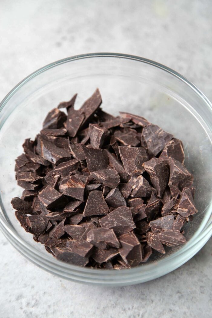 Chopped dark chocolate chunks