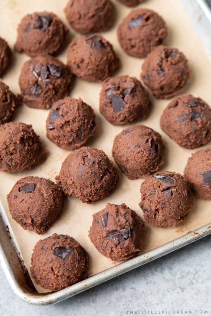 Double Chocolate Chip Cookie Dough scoops