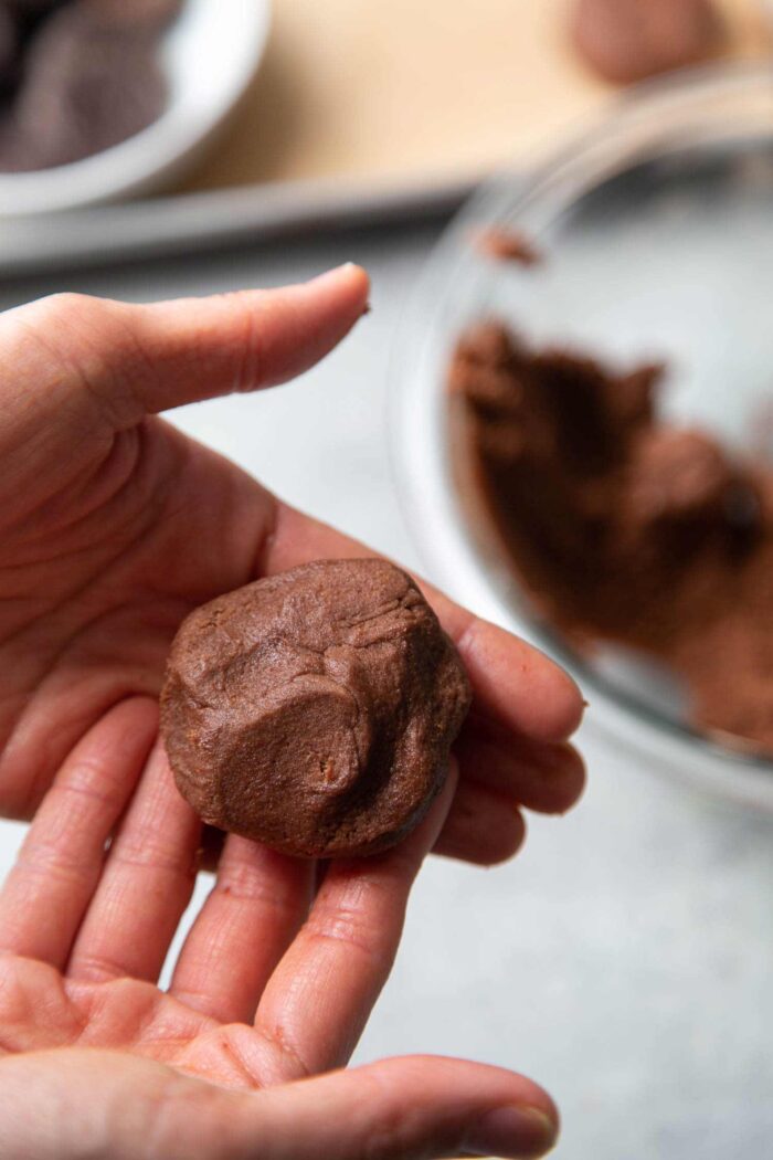 Peppermint Patty Stuffed Chocolate Cookies