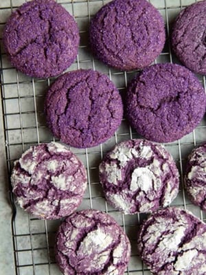 Purple Yam Ube Crinkle Cookies