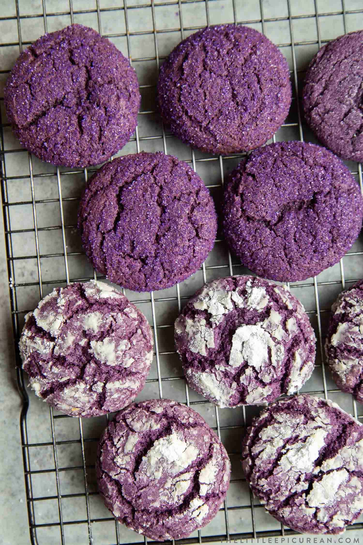 Purple Yam Ube Crinkle Cookies