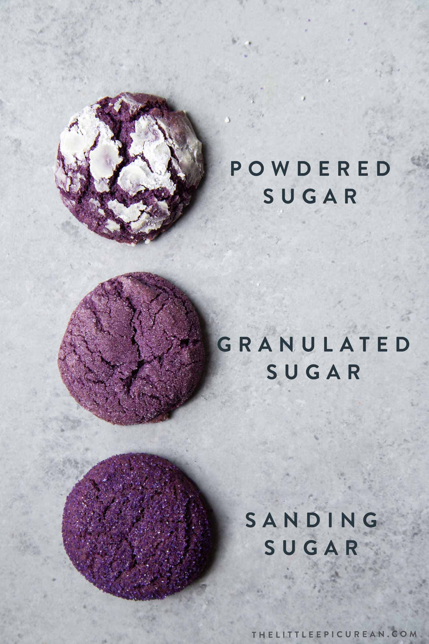 Three Versions of Purple Yam Ube Sugar Cookies