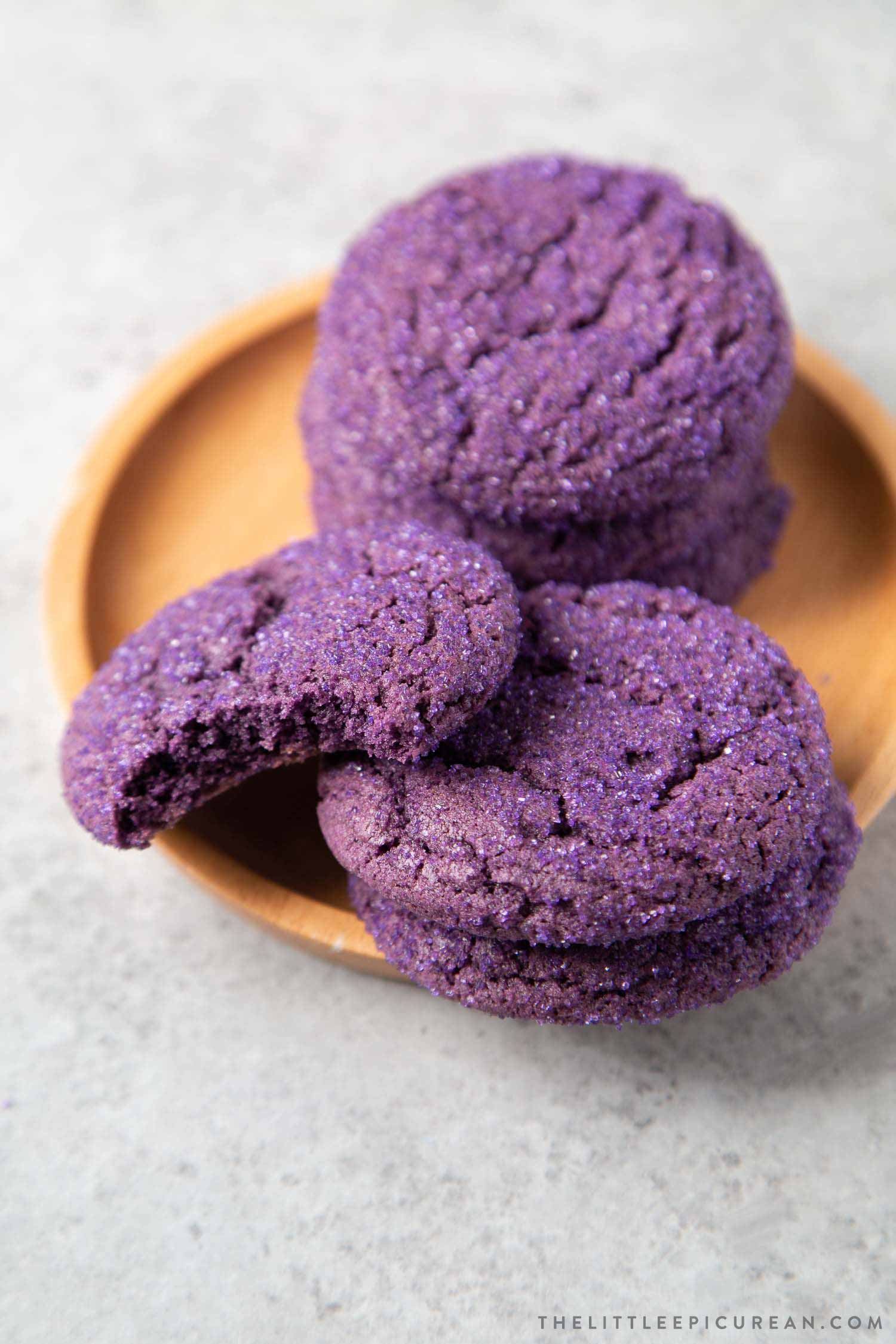 Purple Yam Ube Crinkle Sugar Cookies