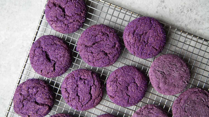 Crinkle Ube Sugar Cookies