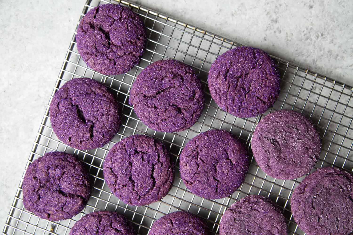 Crinkle Ube Sugar Cookies