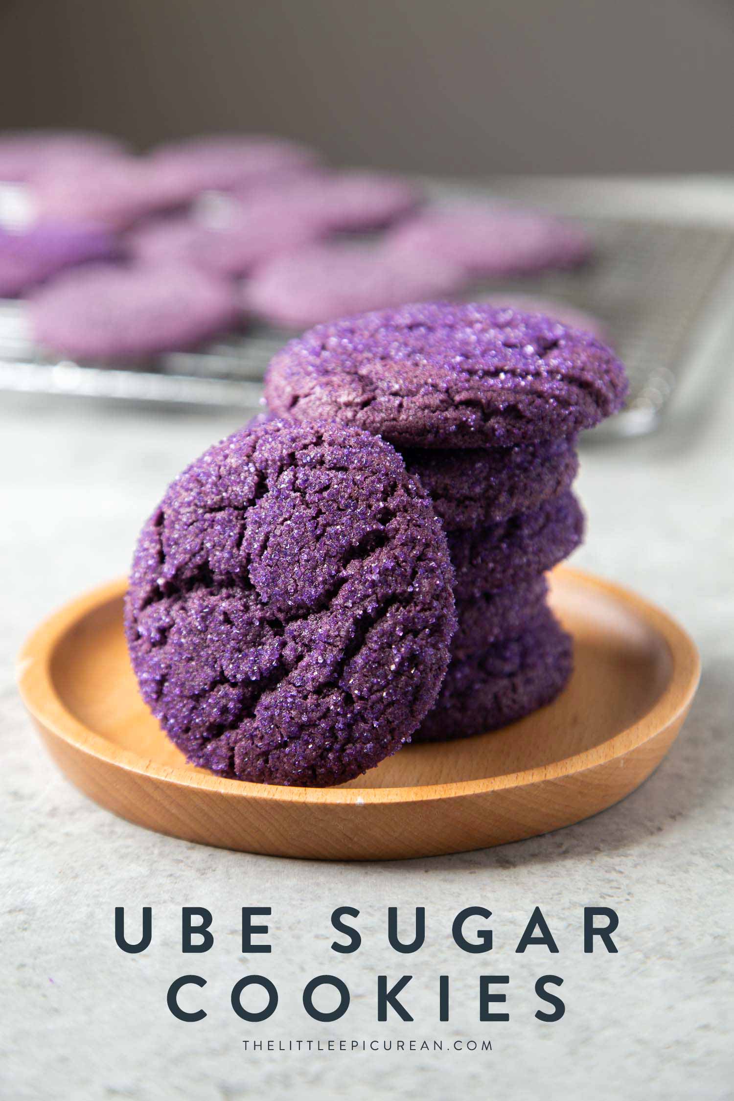 Crinkle Ube Sugar Cookies