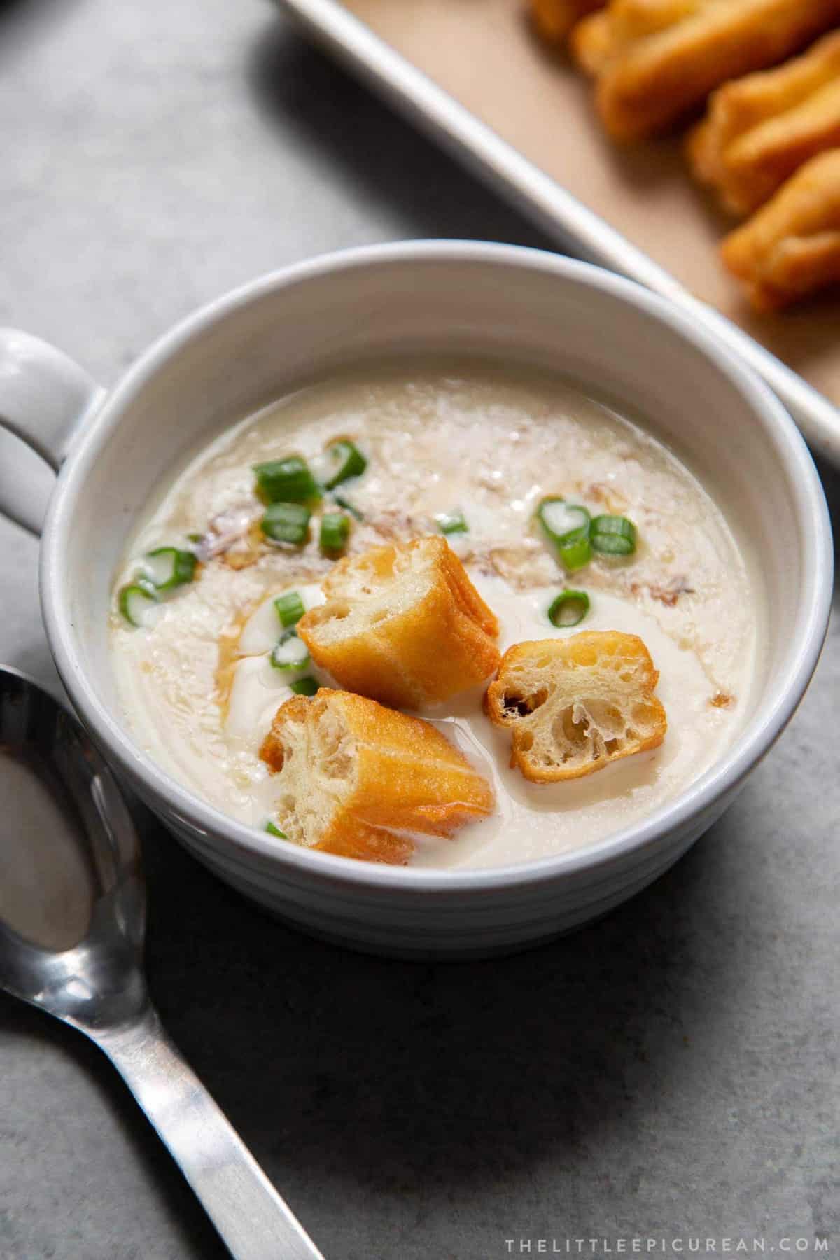 Youtiao in savory soy milk